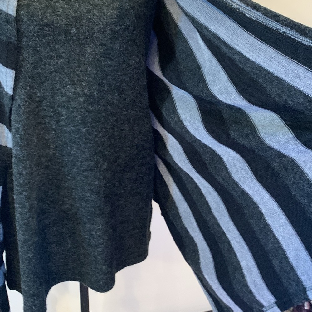 Anthropologie A’Reve tunic length striped sweater 2 piece look asymmetrical M - Picture 9 of 9